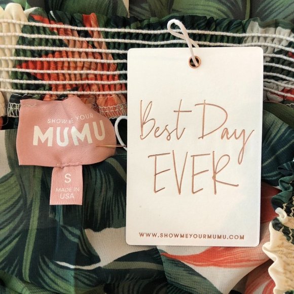 Show Me Your Mumu Hacienda Maxi Dress Off Shoulder Paradise Found Chiffon S - Picture 6 of 7